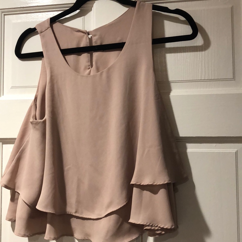 Nude ruffle tank/blouse